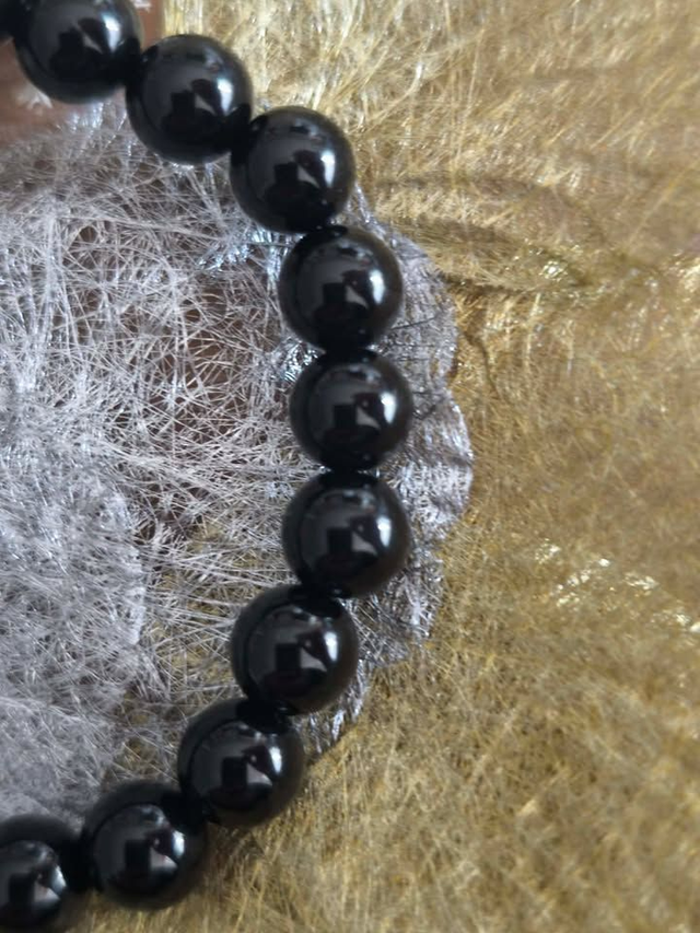 Bracelet boule OBSIDIENNE NOIRE 08mm