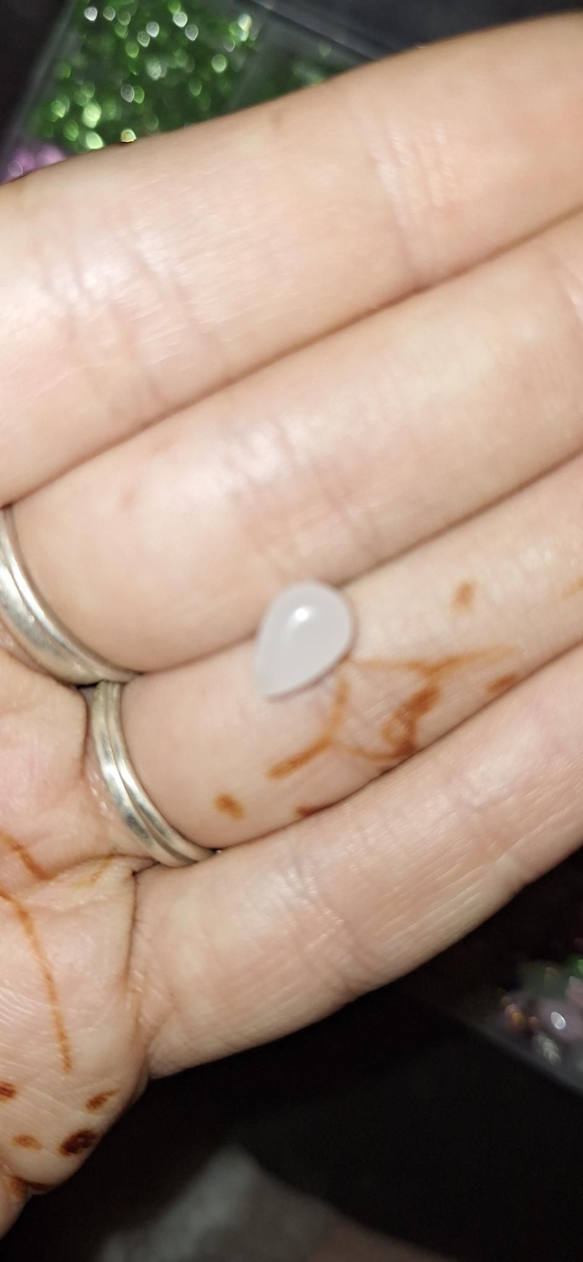 Glass gems small white