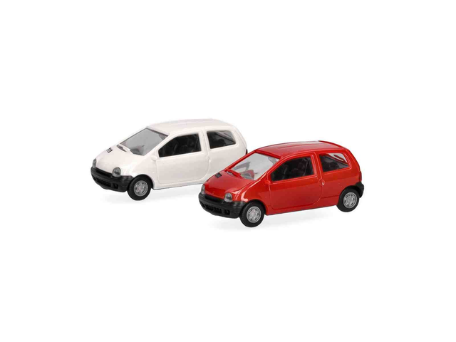 MiniKit: 2x Renault Twingo, blanc et rouge Herpa 012218-007 H0