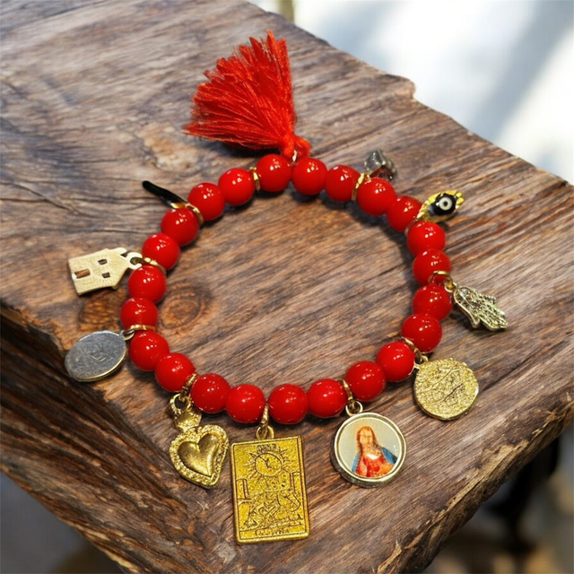 Bracciale multicharms rosso 26NG-4