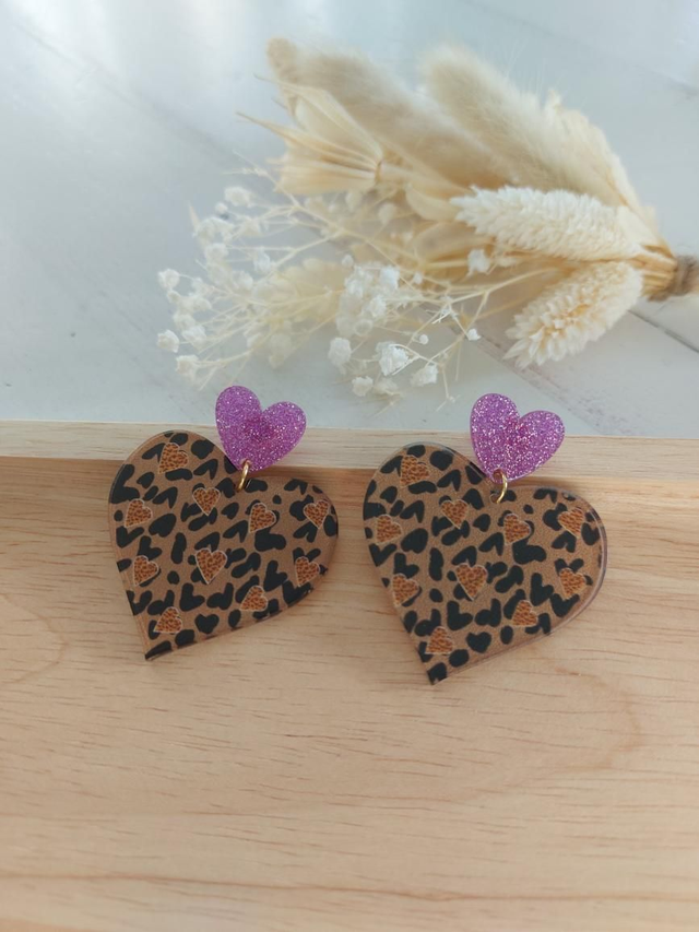 Boucles d&#039;oreilles Ilona paillettes violettes 