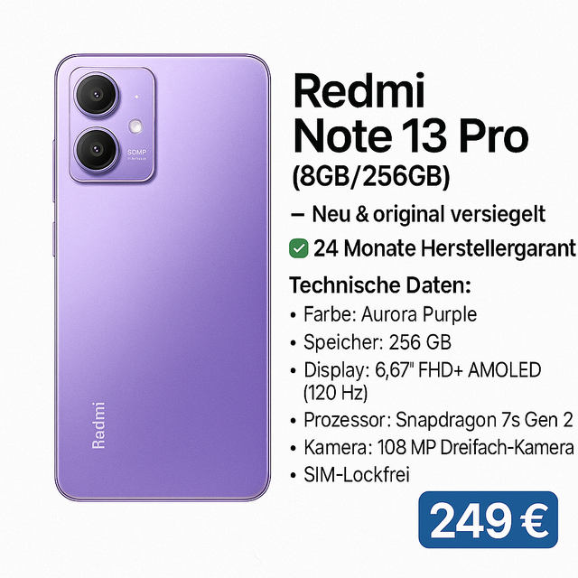Redmi Note 13 Pro – Aurora Purple (8GB/256GB)
