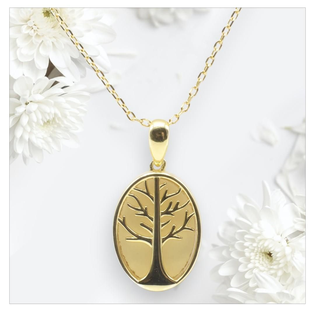 "Citrine" - Collier argent 925 arbre de vie 