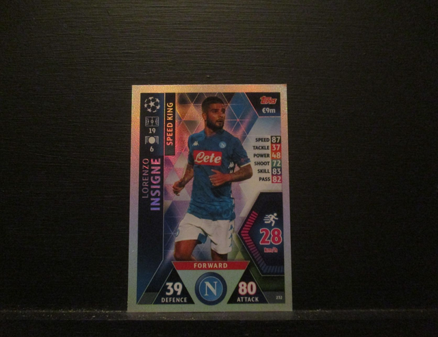 Lorenzo Insigne - UEFA Champions League Match Attax 2018/19 Original Trading Card #232