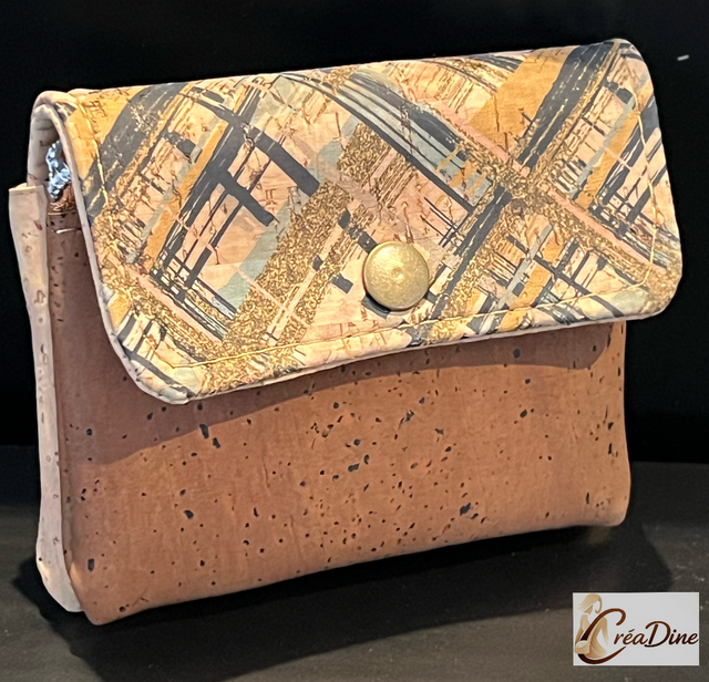 Porte monnaie double compartiment Grévin « tressage urbain marron »