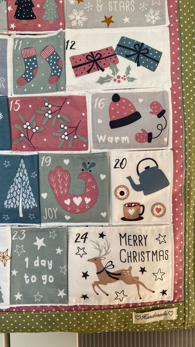 Scandi Hygge Fabric Advent Calendar with free personalised name tag