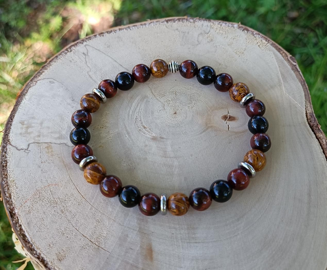 Œil de Taureau, Jaspe Dragon &amp; Obsidienne Noire