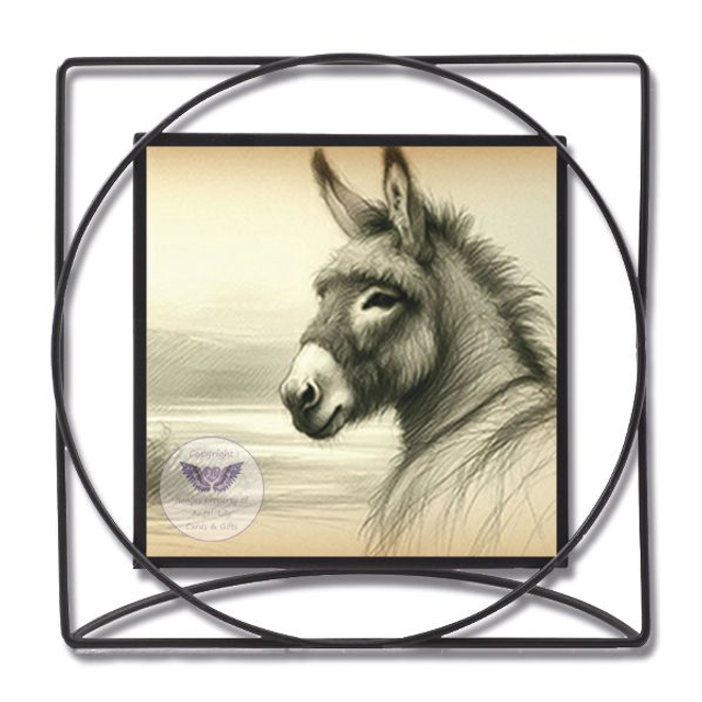 Artistic print of a donkey in square frame (H13)