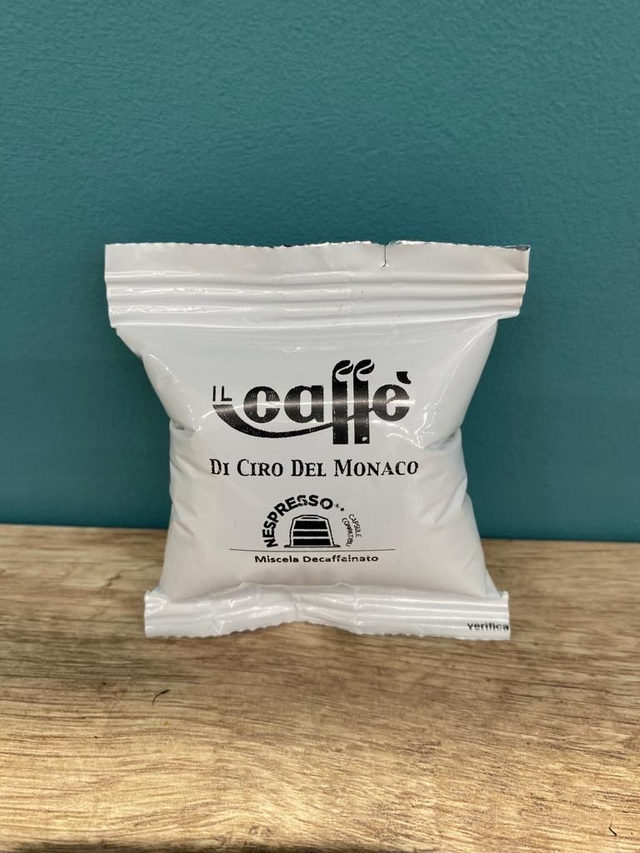 Capsula compatibile "NESPRESSO" miscela DECAFFEINATA pregiata di " Il Caffè di Ciro Del Monaco"