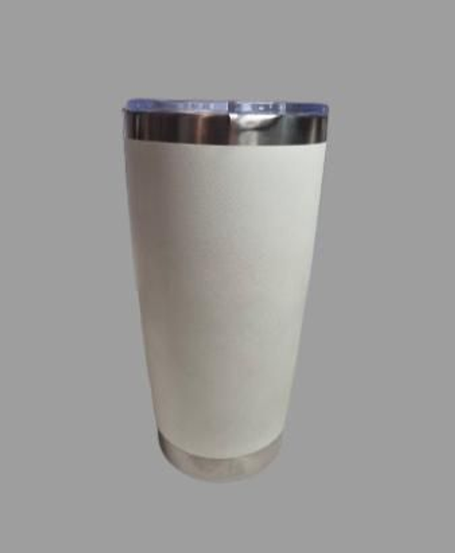 Tumbler cone isotherme en inox base blanche 590ml (à partir de 50€)