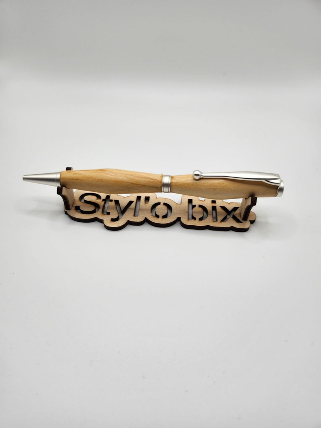 Stylo argent satiné en tremble