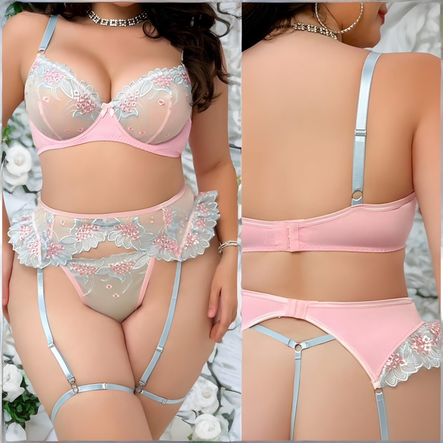 Ensemble Curvy « Fleurs Douces » – 3 pièces