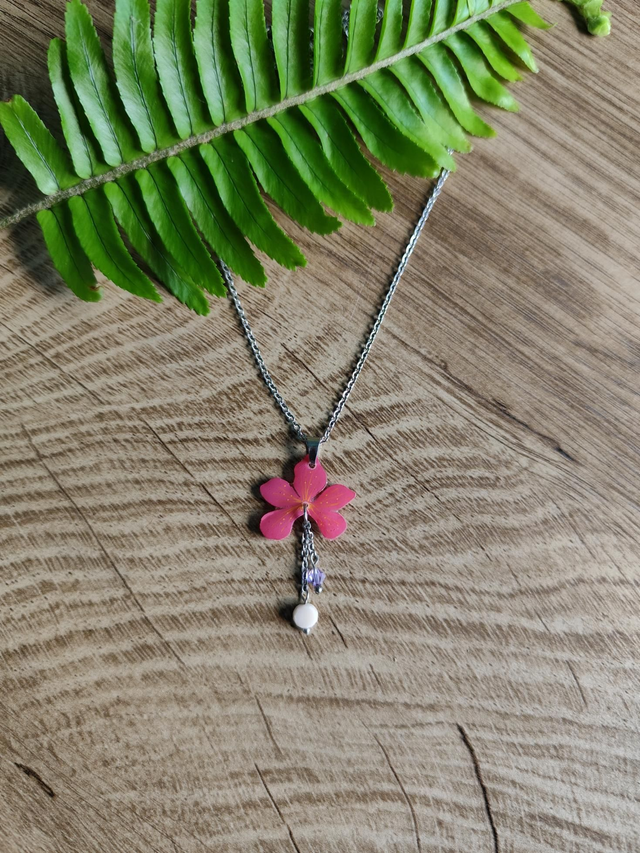 Collier Cléor rose et jaune