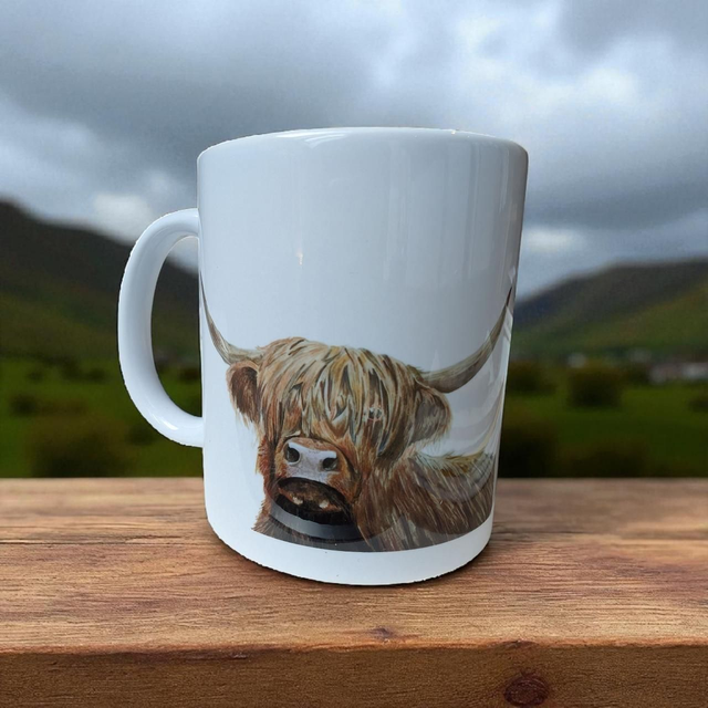 'Highland cow ceramic mug'