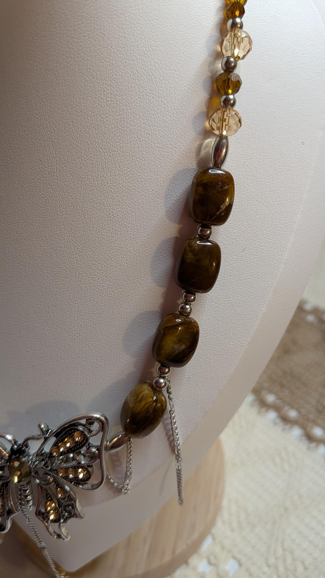 Nature inspired boho butterfly necklace