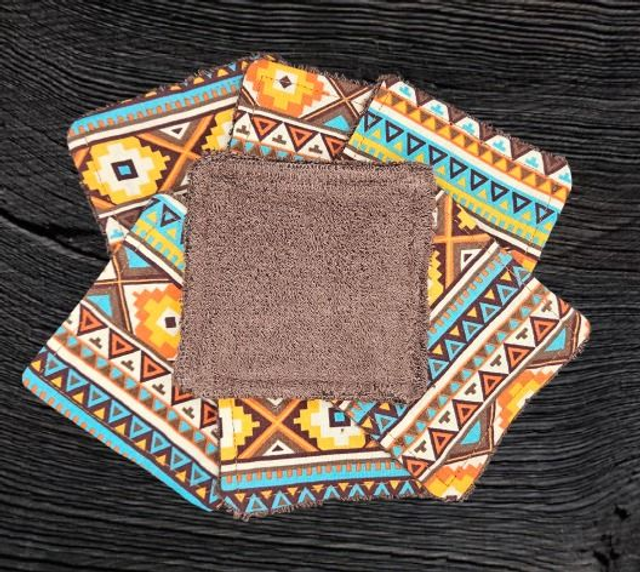 lot de 7 cotons lavables aztèque 