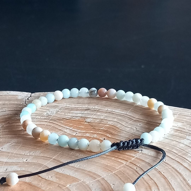Bracelet ajustable en Amazonite multicolore