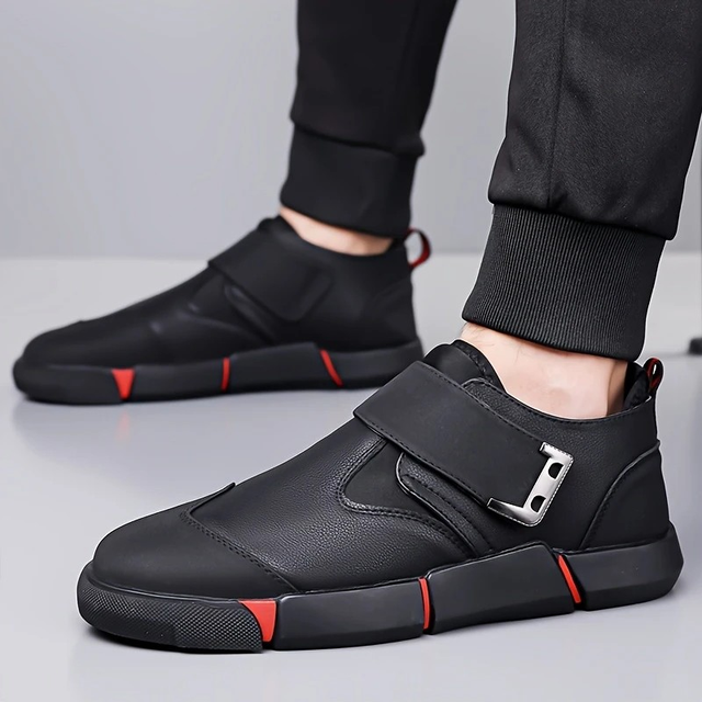 Men's Casual Sneakers with Adjustable Hook-and-Loop Closure