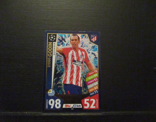 Diego Godin - UEFA Champions League Match Attax 2017/18 Original Trading Card #399