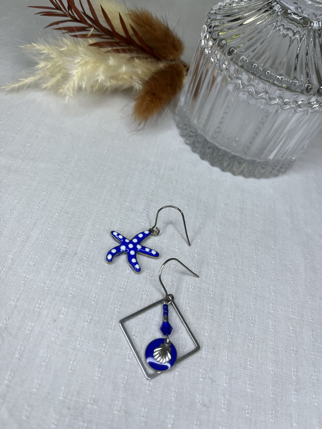 Boucles d’oreilles asymétriques #BOAFUN001