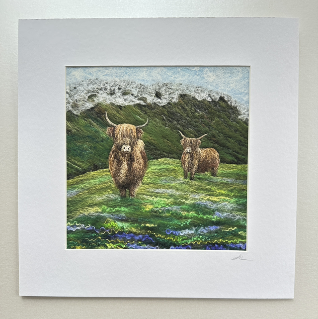 Coos &amp; Bluebells Giclee Print (slight printing error)
