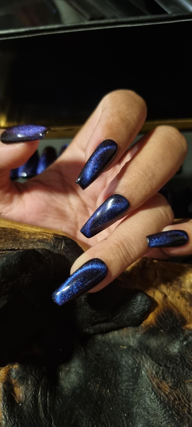 Blue cat eyes little coffin M