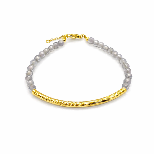 Bracelet « tube » Agate Grise 