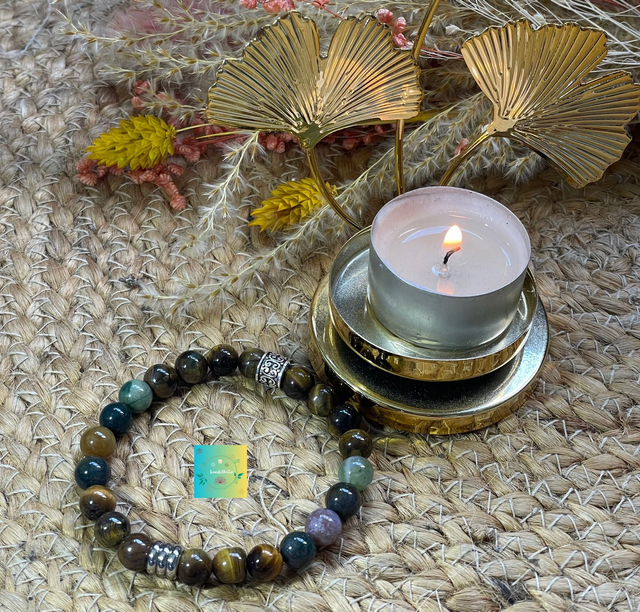 🐅🌿Bracelet en Agate indienne -Oeil de tigre