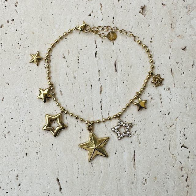 Armband sterretjes goud