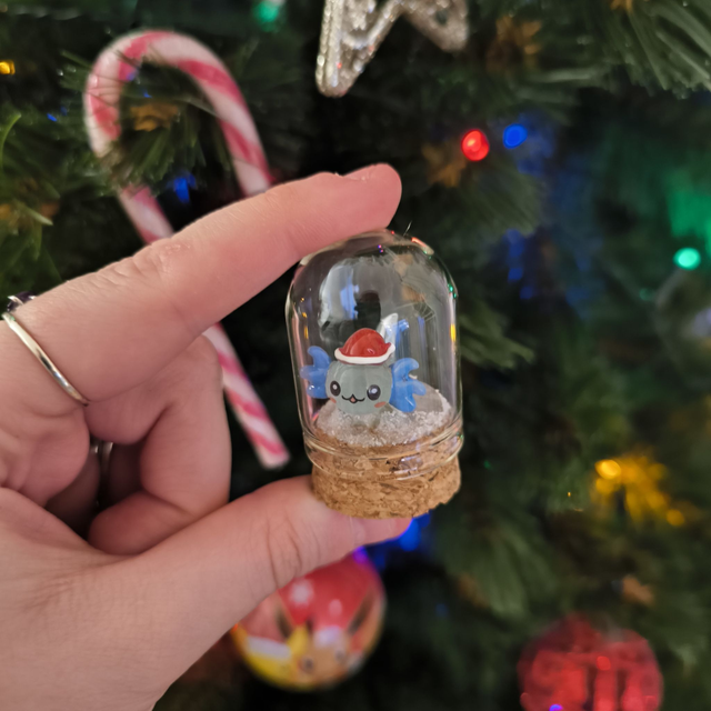 Toup'tit protecteur - Axolotl de Noël bleu