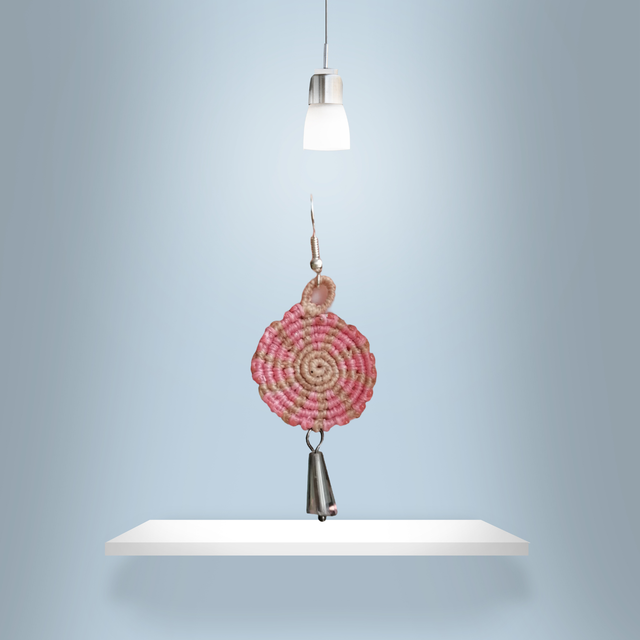 Boucles d'oreilles spirales rose et crème