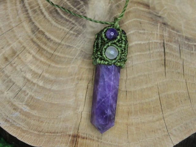 KM0059 • Amethyst Spitze Makramee Kette