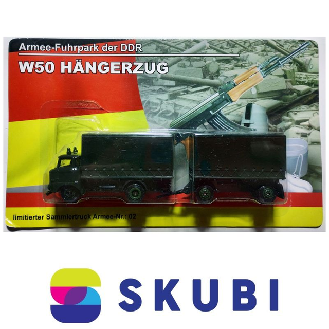 Sběratelský kamion s vlekem - IFA W 50 Hängerzug - Armee-Fuhrpark der DDR - model 1:87 H0