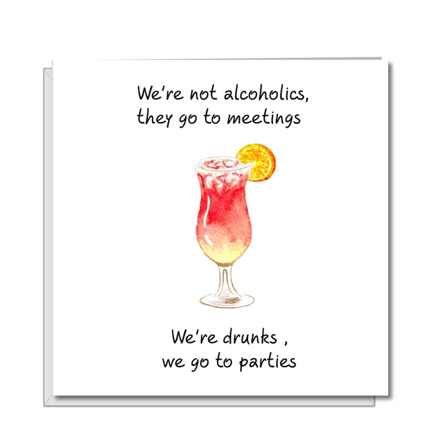 Funny Birthday Card, Friendship, Hen, Girlfriend, Female Card. Cocktails, Drinking, Drunk. Humorous and Fun Party Fun