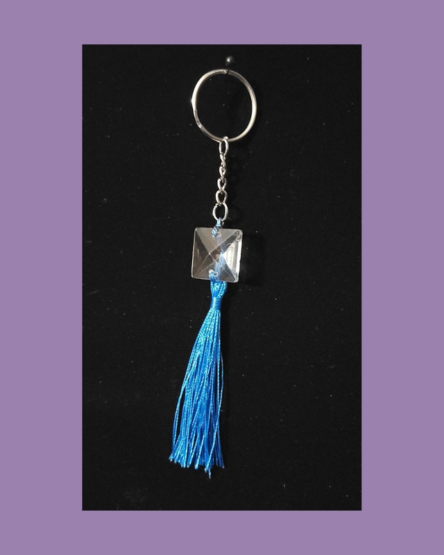Blue Tasseled - Crystal Keyring