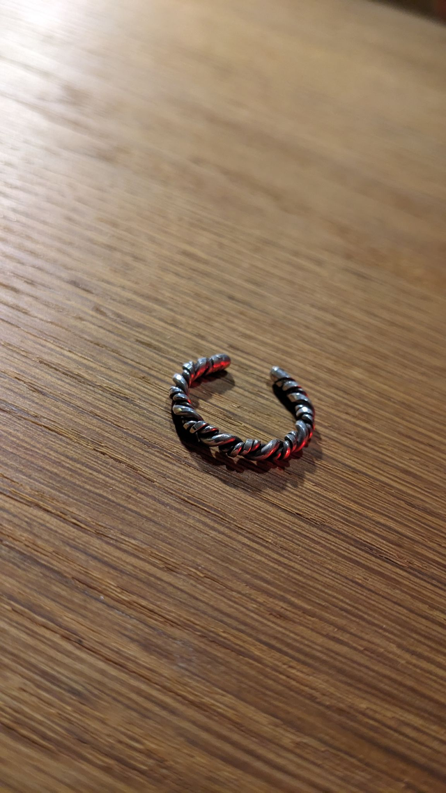 Twisted silver ring