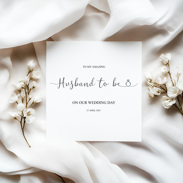 Husband to be personalised wedding card