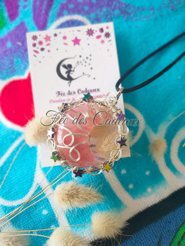 Pendentif "Nuit Étoilée" Cherry Quartz"