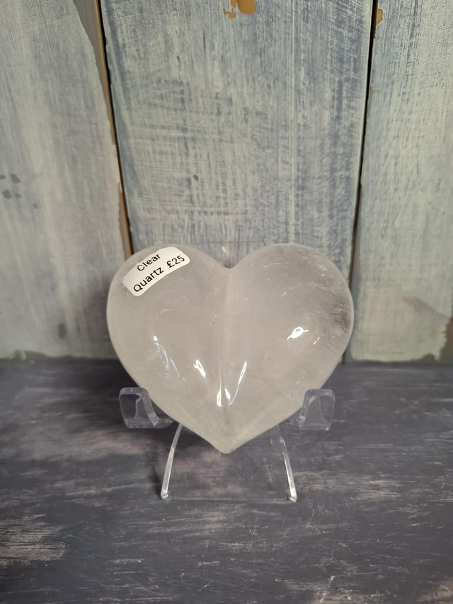 Clear Quartz Puff Heart 