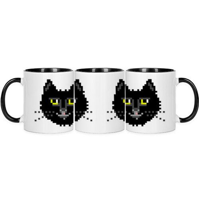 Taza pixel gato
