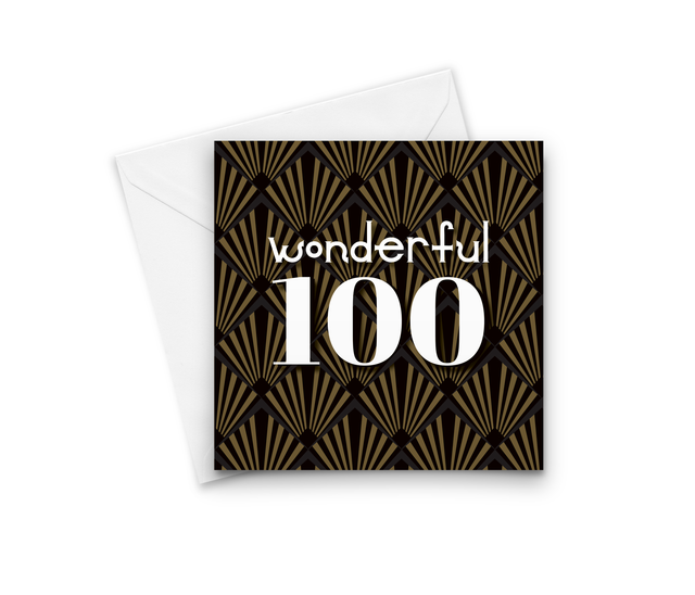 Number 100 – Wonderful 100 Birthday Card