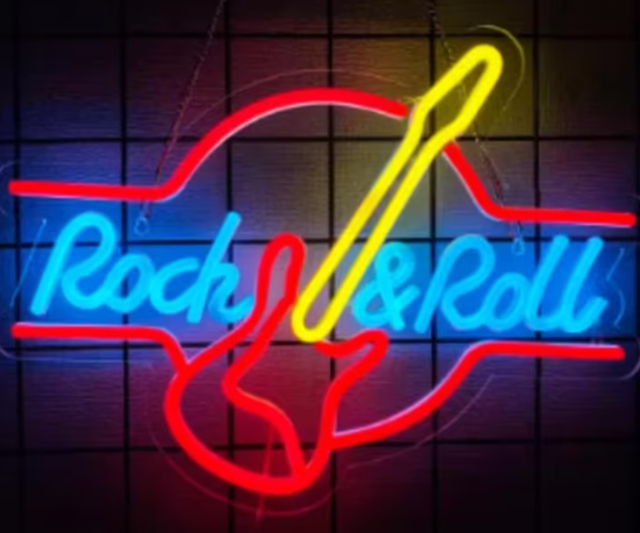 LED lamp neon stijl Rock and Roll (42x32cm)