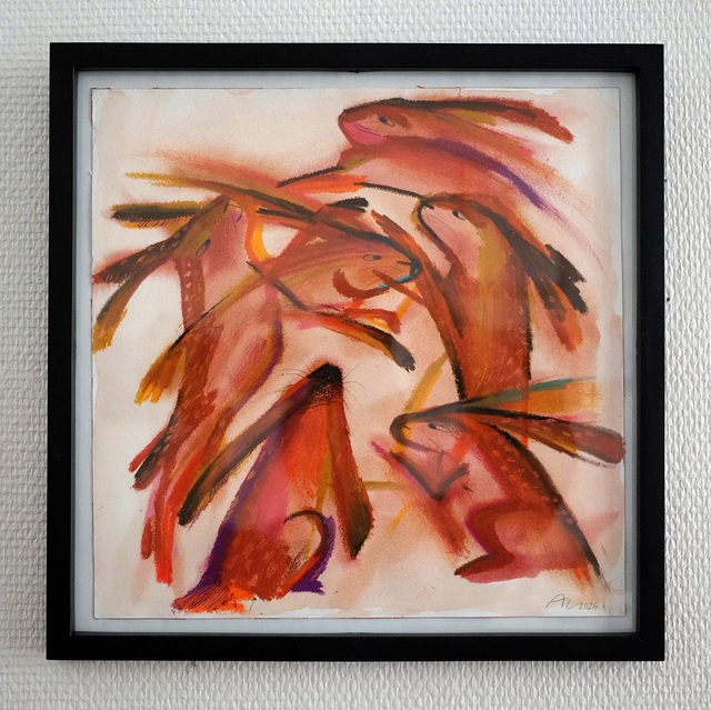 Six Hares (Original Painting)