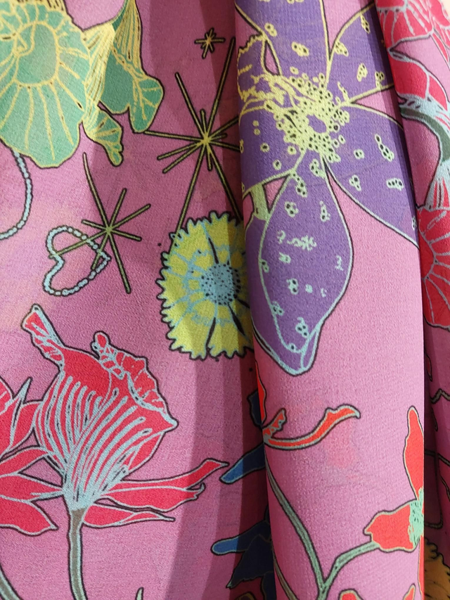 Orchidée Rose. Foulard