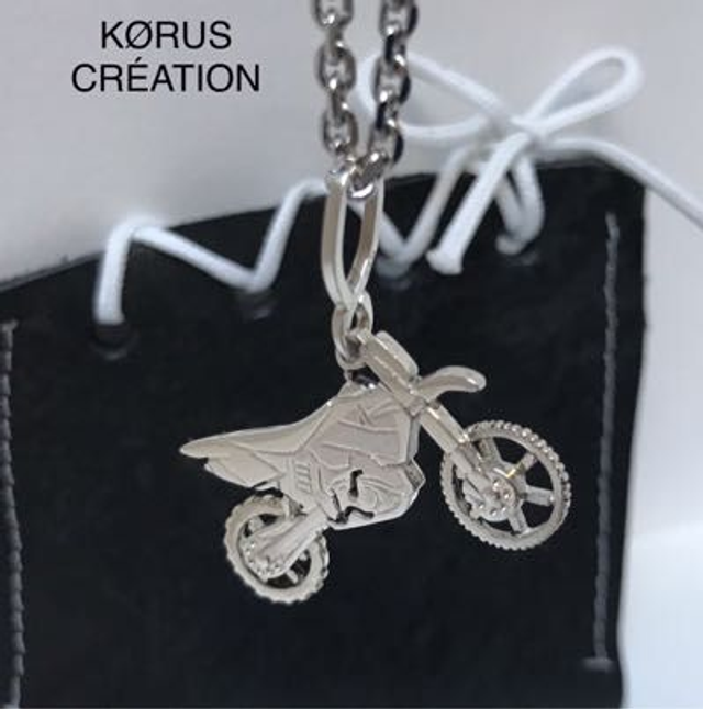 Pendentif Articulé Motocross KTM en Argent 925