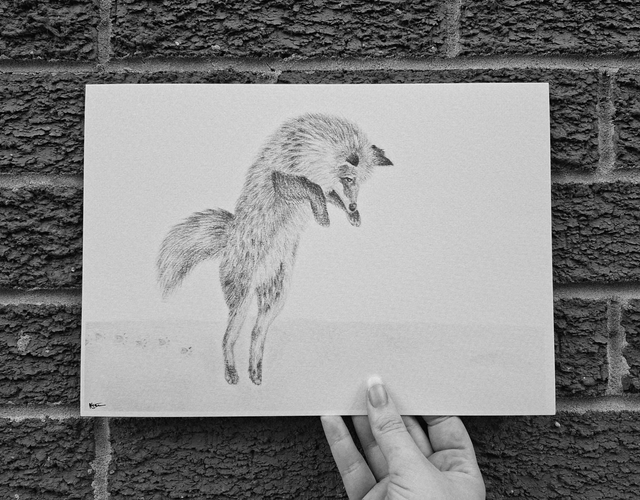 Leaping Fox A4 Print