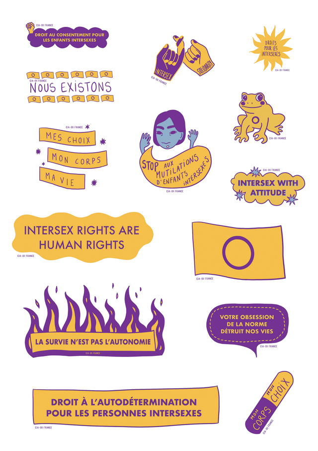 Planche A4 d'autocollants - Aude Nasr pour le CIA-OII France