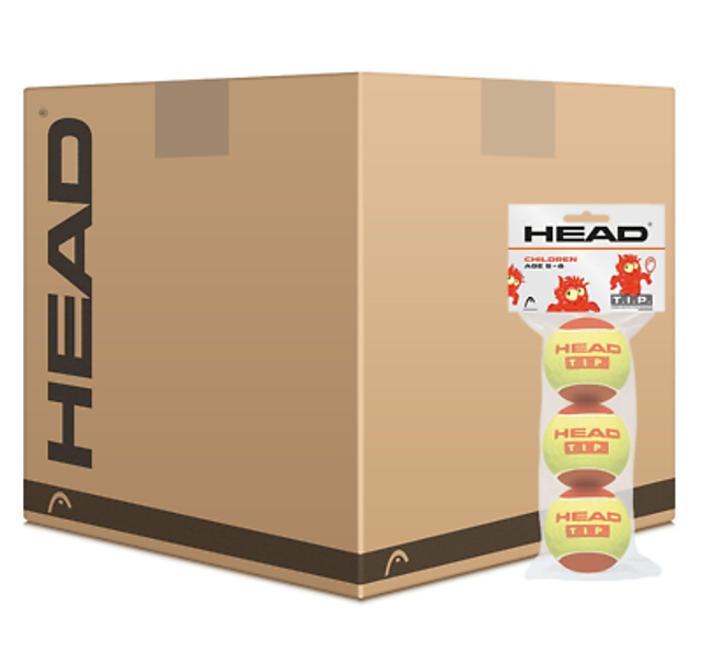 Head Tip Red Tennis Balls - Box of 16 Bags - 4 Dz