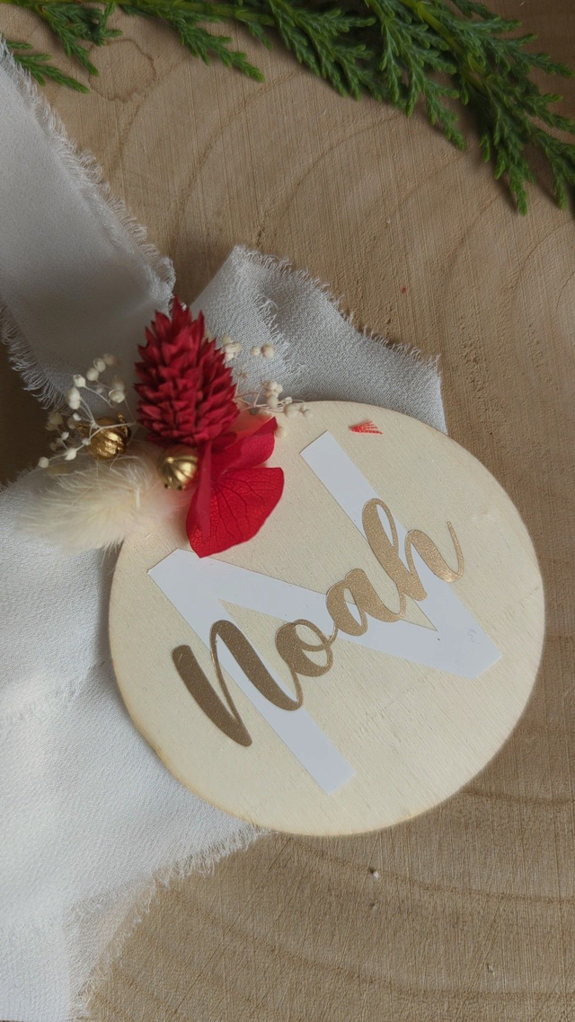 Boule de Noël (Bois) - Joie de l'Avent