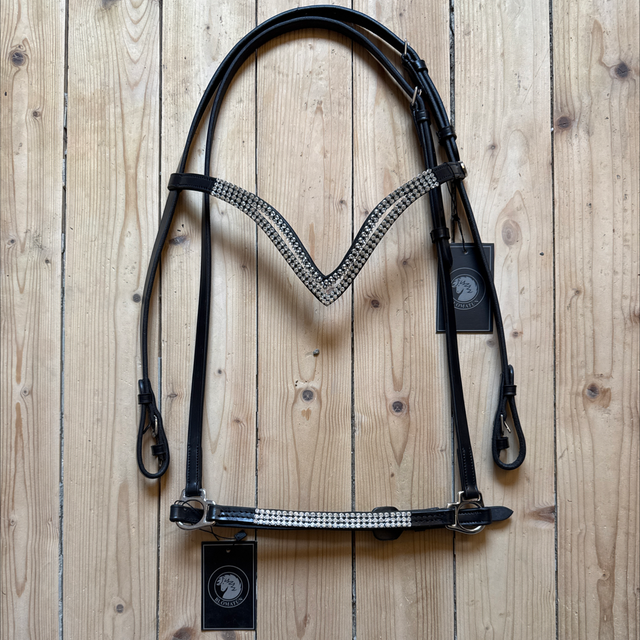 2-teilige Trense Hildingur: große Kristalle